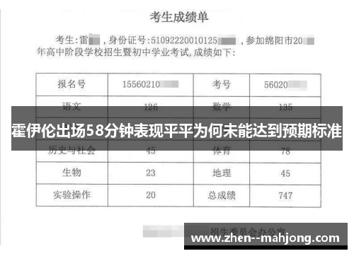 霍伊伦出场58分钟表现平平为何未能达到预期标准 霍伊伦出场58分钟表现平平为何未能达到预期标准